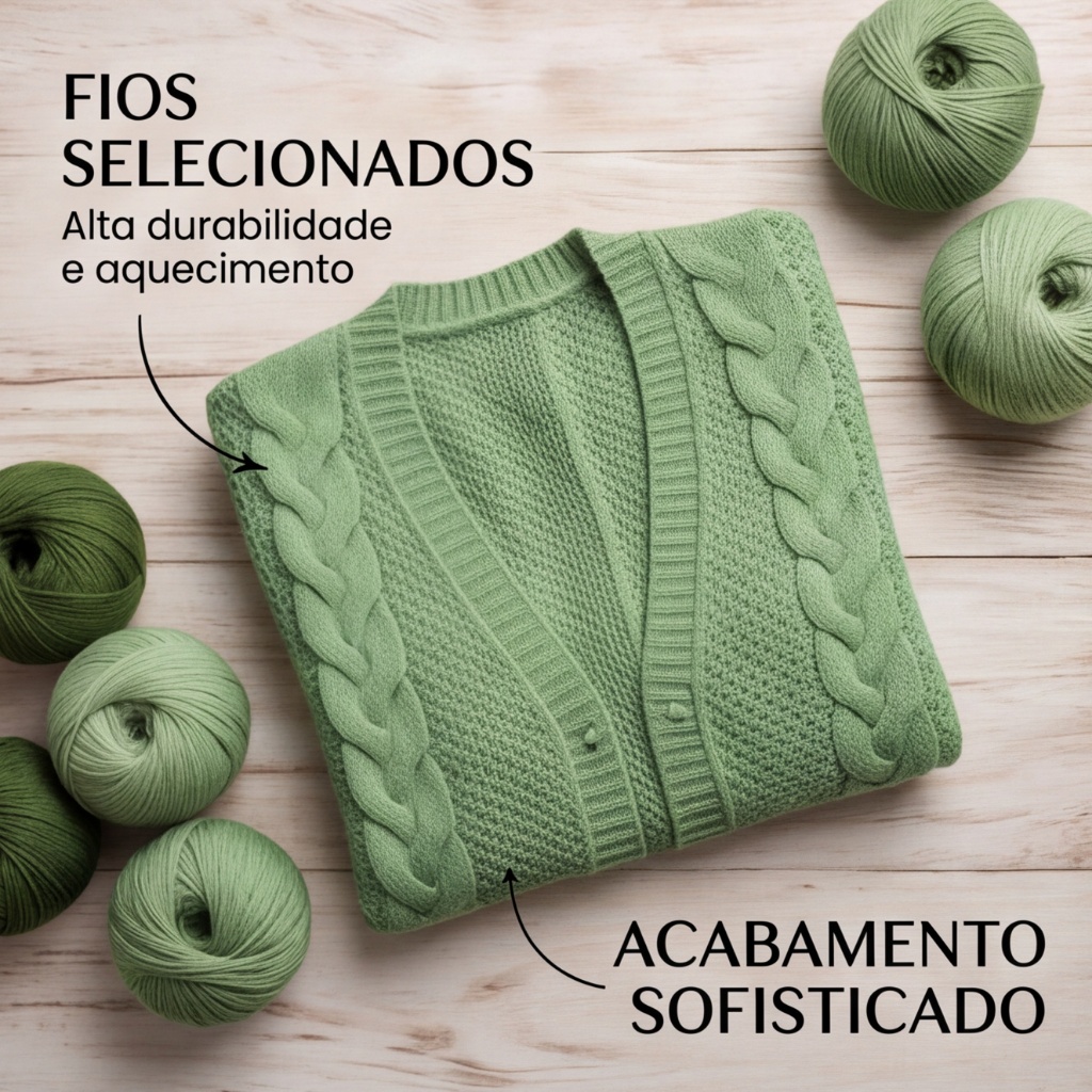 Casaco Cardigan  Feminino  Tricot Elegante Atemporal Kimono