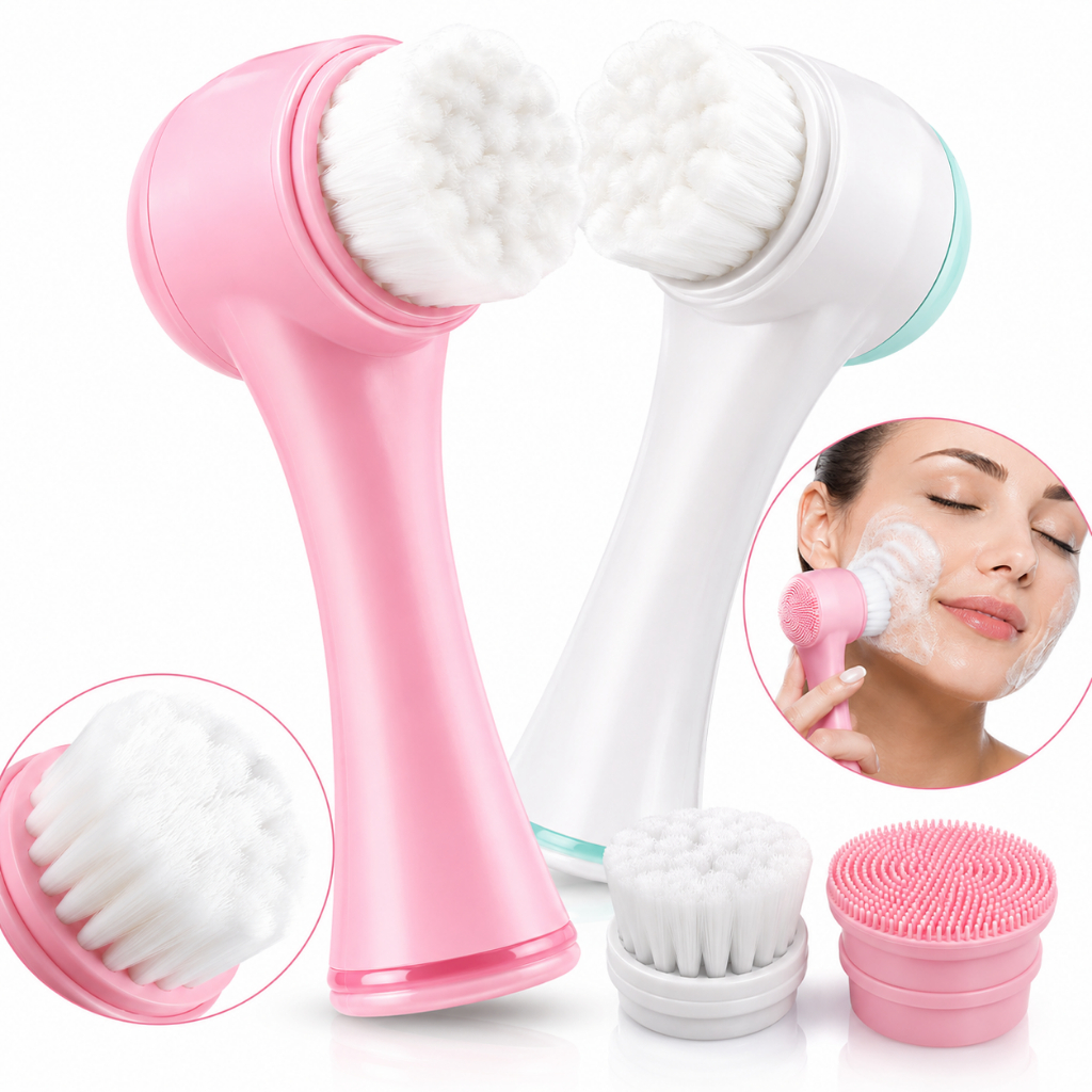 Escova Facial 2 em 1 para Limpeza de Pele Massageadora Removedor de Cravos