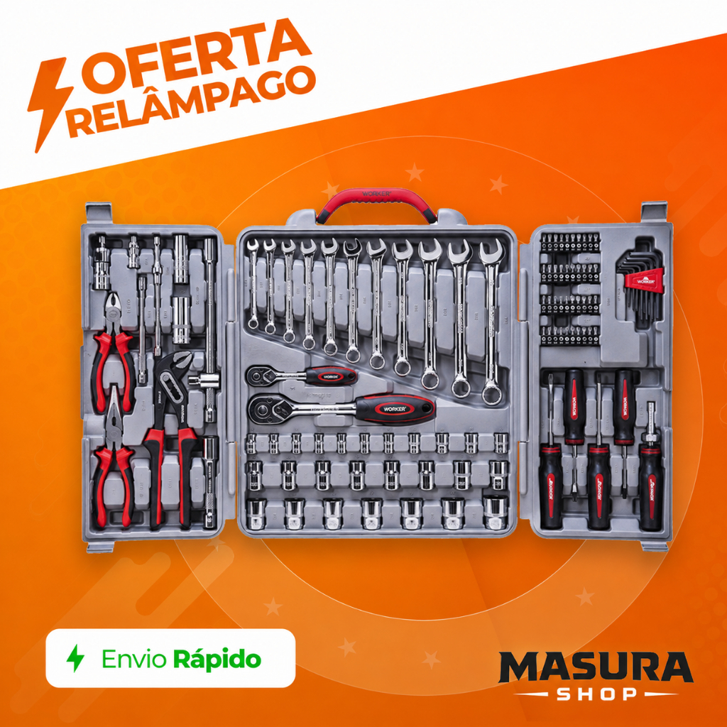 Kit de ferramentas com 110pc Worker completo