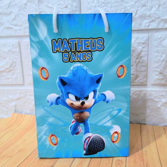 Mini Sacolinha Personalizada - SONIC - Sacolinha Surpresa | Lembrancinha Festa | Pegue e Monte.