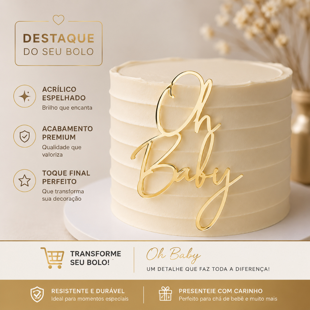 Topo do Bolo Acrilico Personalizado