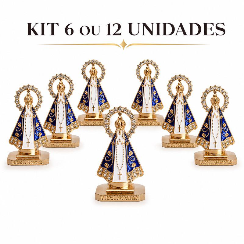 Kit 12 Imagem Nossa Senhora Aparecida Carro Painel Mesa Casa - Original Presente decoração Lembrancinha