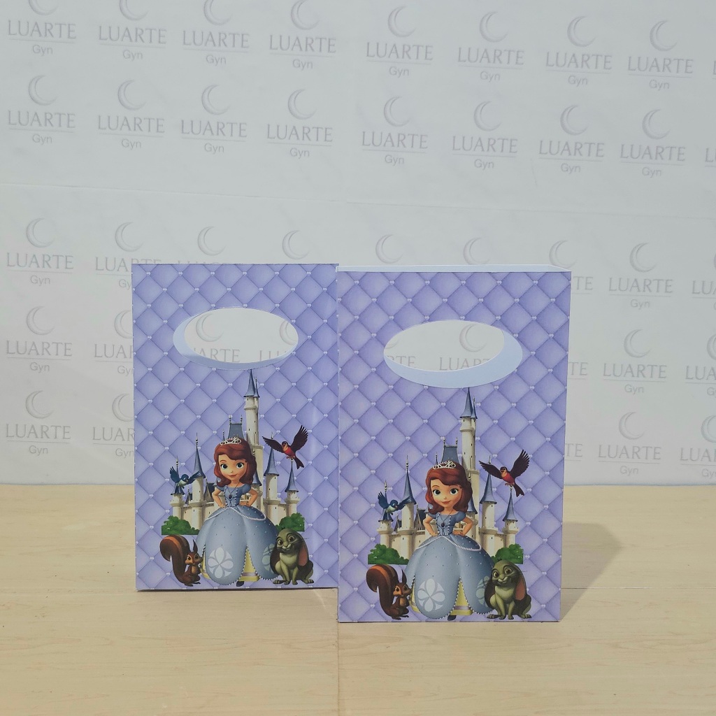 Sacolinhas Personalizadas Boca de Palhaço PEQUENA Princesa Sofia Lembrancinha Infantil Decoração