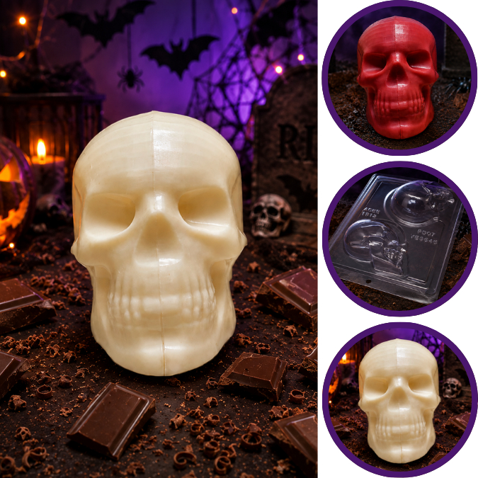 1~5 Forma BWB Silicone 3 Partes Chocolate Crânio COD 9997 P9 (CHOCO)