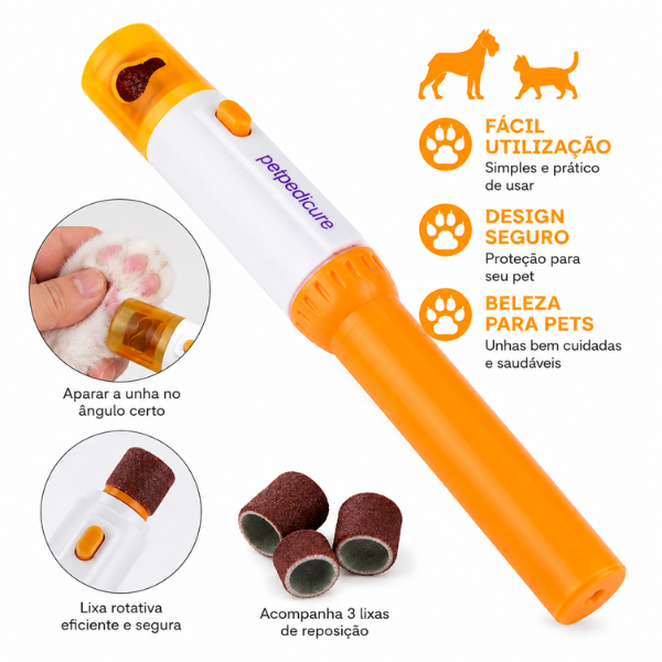 Lixador De Unha Pet Eletrico Cachorro Gato Aparador de Lixa Unha Cão Gato Coelho