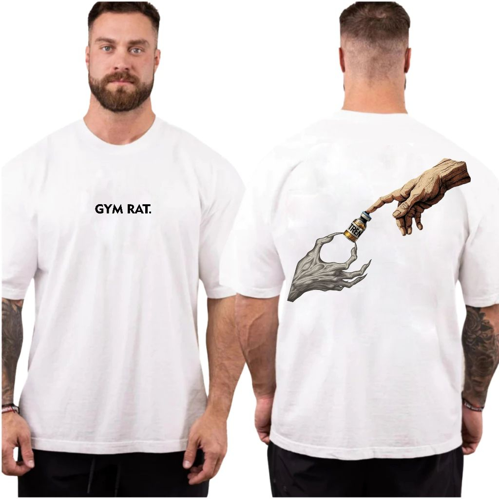 Camiseta Oversized Masculina Academia Treino Maromba Fitness Estampa Frango Suplemento  Várias Cores