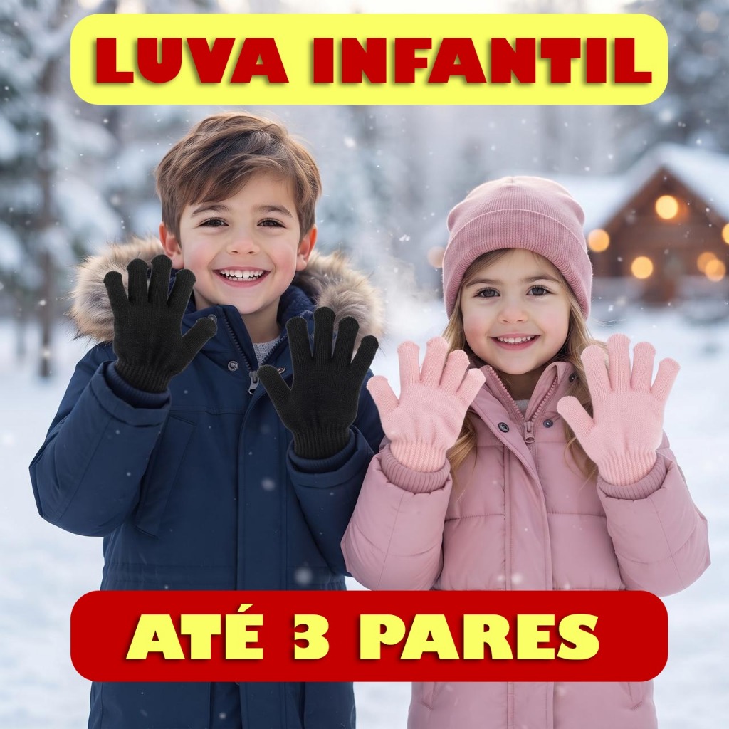 Luva Infantil Menino Menina Até 1 A 3 Pares Cores Sortidas