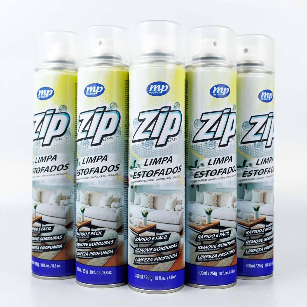KIT 5 LIMPADORES A SECO de Estofados, Carpet e Teto de Veículos ZIP Mundial Prime 300ml SOFÁS, COLCHÕES E TAPETES