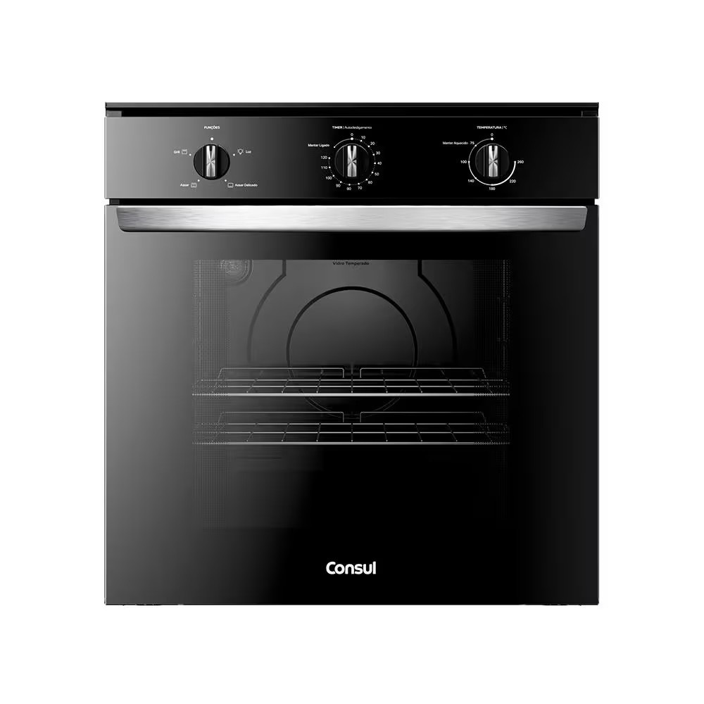 Forno Elétrico de Embutir 84 Litros COB84BE Porta Removível Timer Auto desligamento Luz Interna Consul