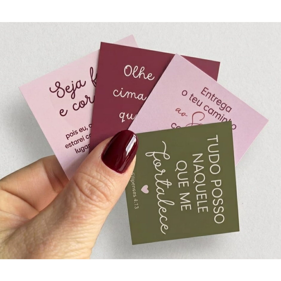 40 - 240 Unidades Mini Cartão com frases evangélicas - bíblicas 4x5cm