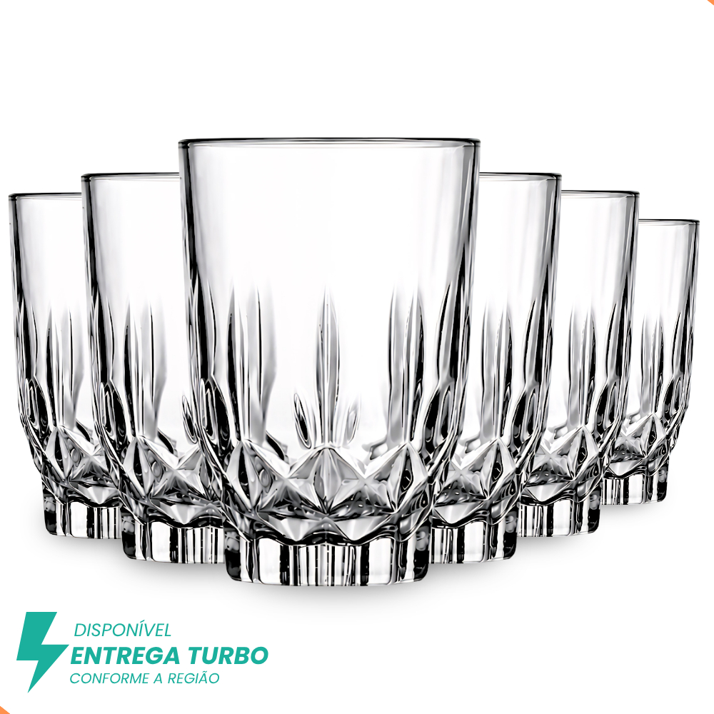 Jogo De Copos Em Vidro Kit 6 ou 12 Peças Cozinha Para Água Suco Drink refrigerante Mesa Posta