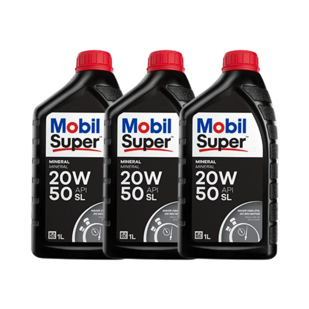 Kit 3 Óleos Mobil Super 20w50 Mineral Original Carro