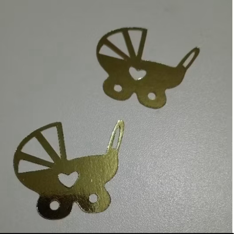 lamicote Aplique Carrinho de Bebê Dourado lembrancinhas,decoração, caixinhas,docinhos,scrapbook,cofrinho