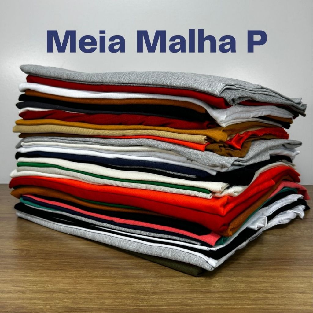 Retalho Meia Malha P - Lisa para moda íntima, infantil - Cores Sortidas Peças até 80cm - 1kg rendimento 3,5m