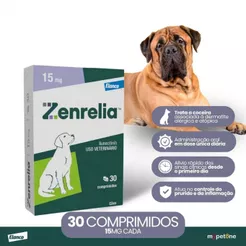 Zenrelia 15mg Dermatológico Elanco para Cães - 30 Comprimidos