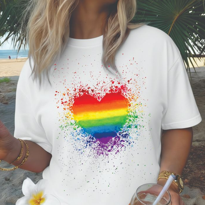 Blusa feminina estilosa camiseta T-shirt100%algodão roupa descolada bandeira seja você style lgbt