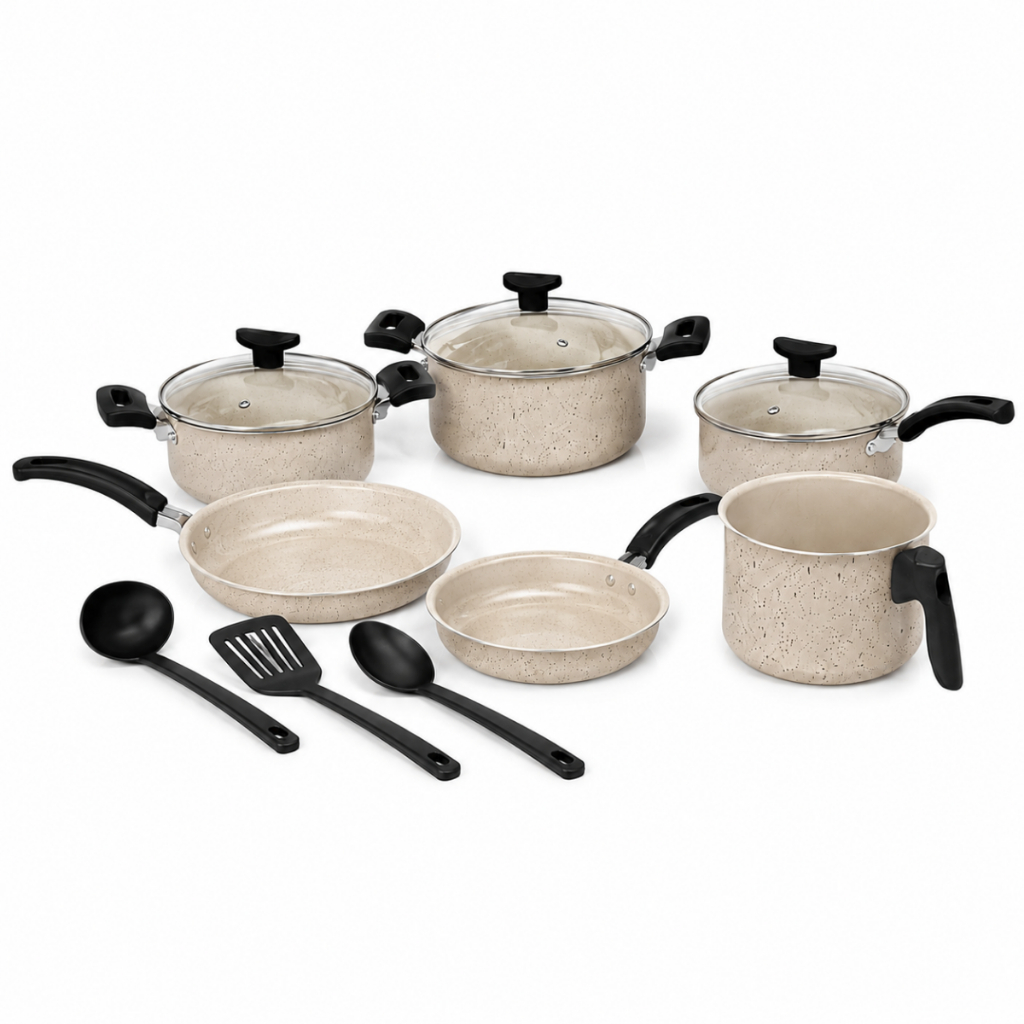 Jogo De Panela Caçarola Conjunto + Leiteira Kit 9pçs Premium antiadrente teflon