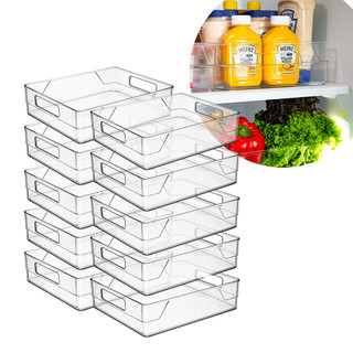10 Organizadores Multiuso GRANDES para Geladeira, Gavetas, Mesa Organizadores, Armários, Geladeira, em Acrílico