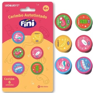 Carimbo Autotintado Decorado Fini - Blister C/ 6 Und Leo&Leo