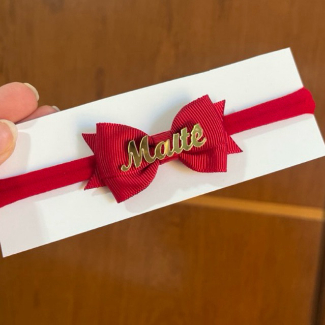 Laço com nome para bebê RN