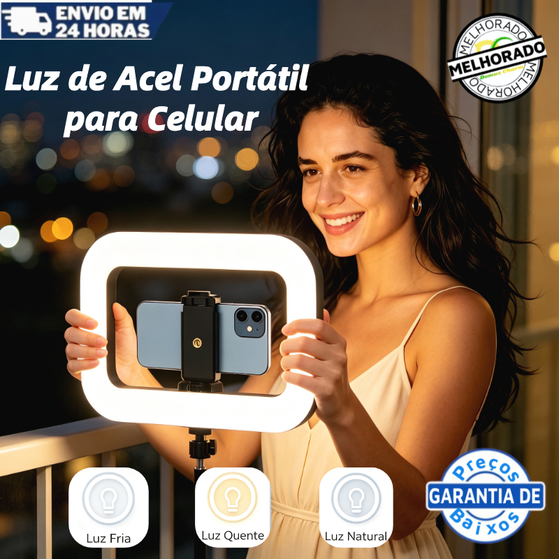 Ring Light Profissional RGB – Ring Light Celular com 3 Cores Ring Light para Fotos e Vídeos