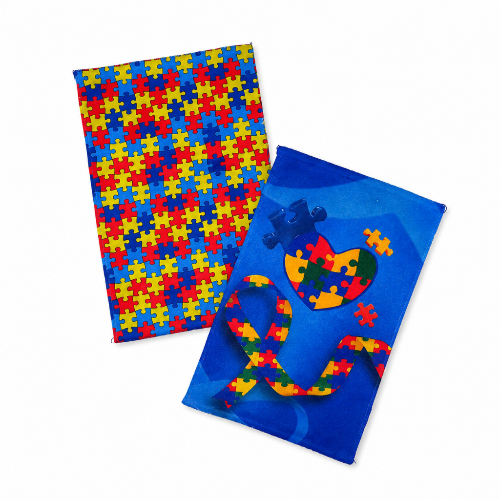 Kit 6 Toalhinhas de Mão Rosto Autismo Lancheira Escolar Infantil 30x50cm Macia Alta Absorção