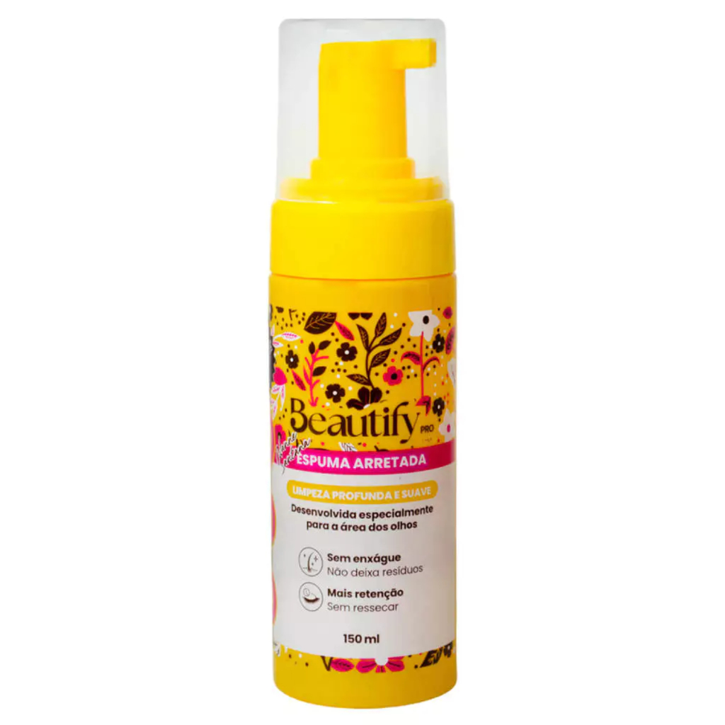 Espuma de Limpeza para Extensão de Cílios Arretada Beautify Pro 150ml