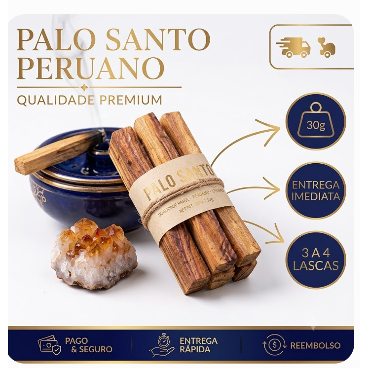 Imagem Palo Santo Peruano Legít Incenso 100% Natural  vegano   purificar reequil  meditação CORTE EXCLUSIVO