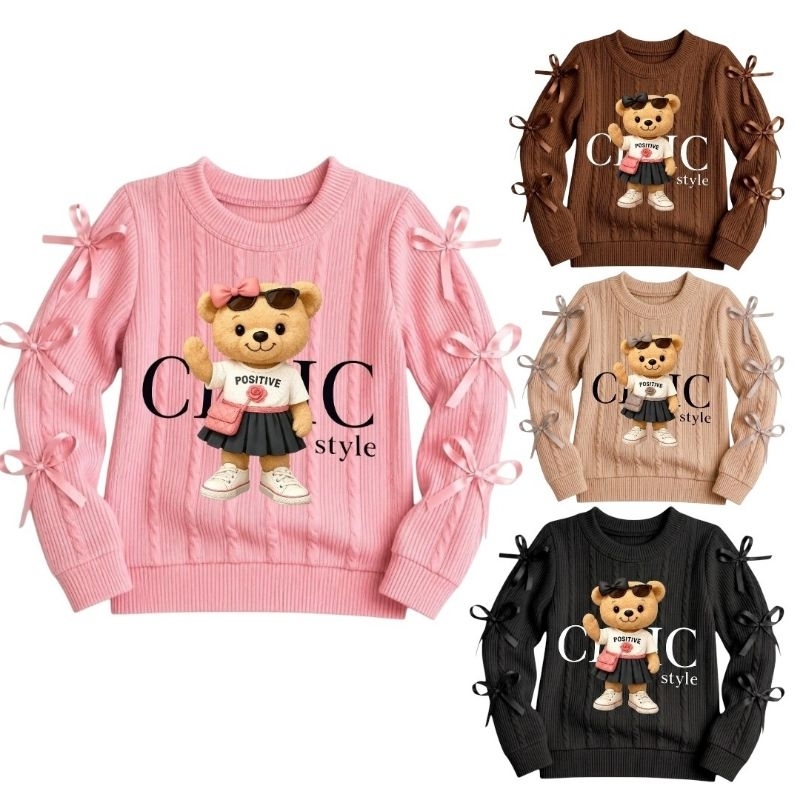 Blusa Infantil menina manga longa comprida lacinhos moda detalhe lacinhos frio inverno frio
