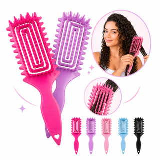 Até 2 Escova Fitagem Cachos Crespos Ondulados Definição Desembaraçante Cabelo Finalização Creme Cor Sortida Of