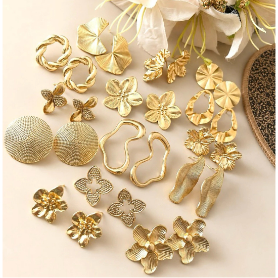Brincos Femininos Dourado Sortidos |Banho ouro 18k | Excelente Durabilidade