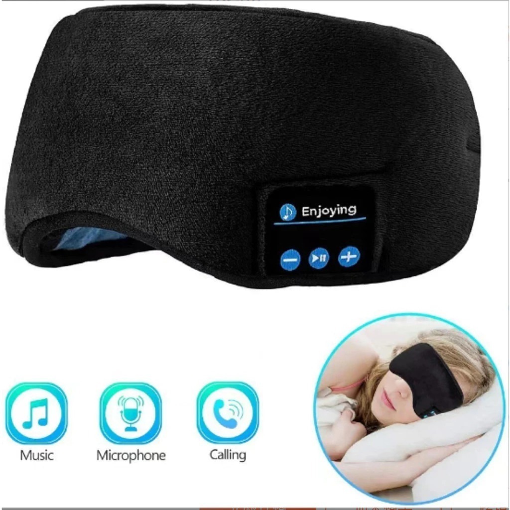 Imagem Máscara Tapa Olho Dormir máscara de sono fones ouvido Bluetooth confortáveis Meditação Relaxamento