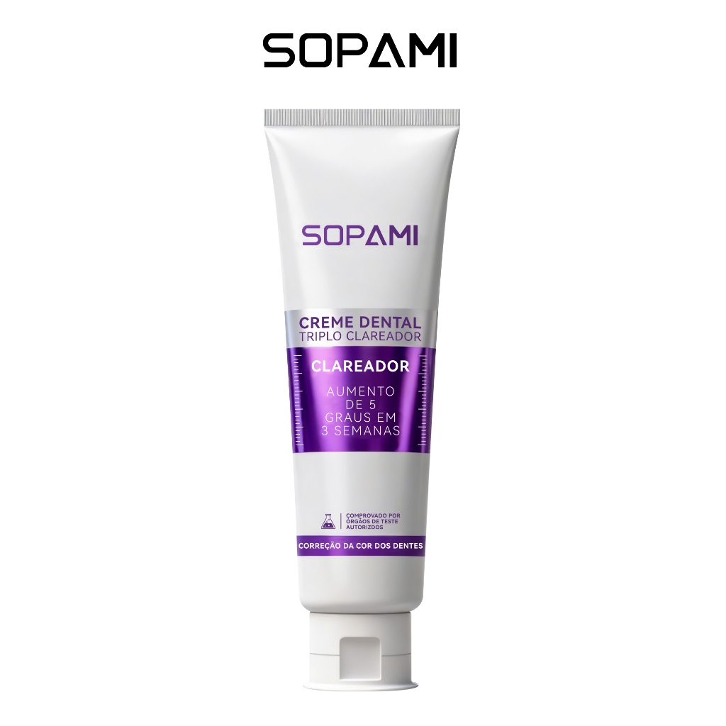Creme Dental SOPAMI Triplo Clareamento Limpeza Profunda Suave Pasta de dente 100g