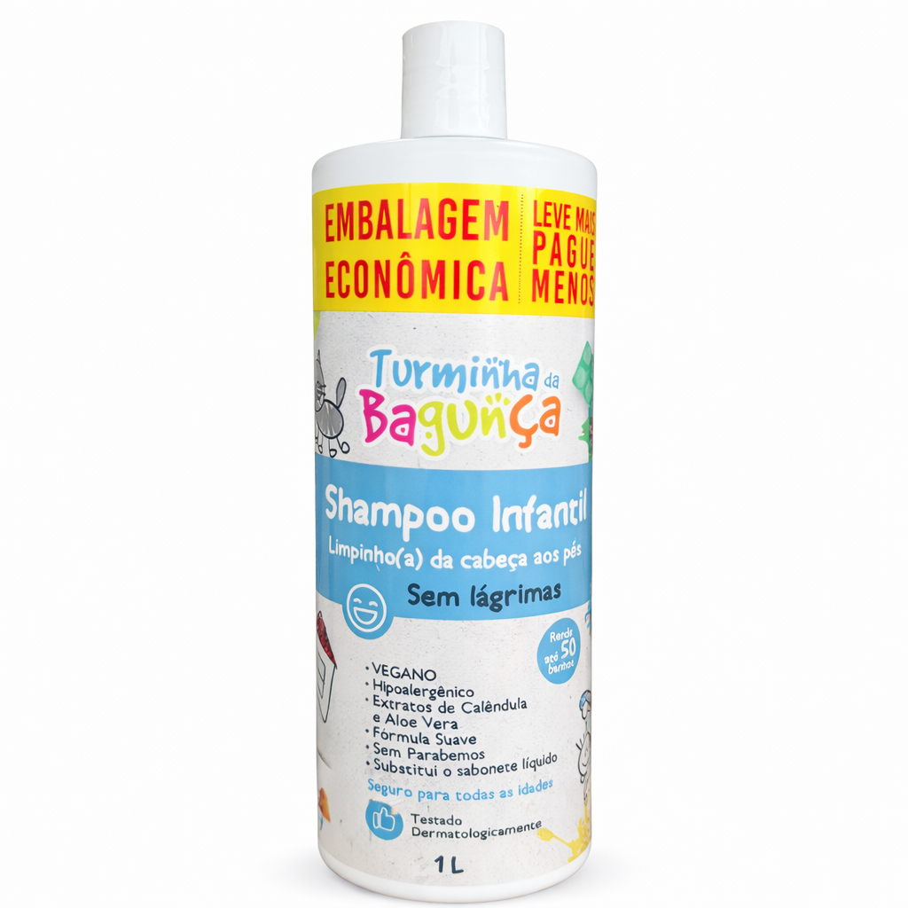 Shampoo Infantil 1l | Banho Fácil Bebê e Sem Lagrimas – Turminha da Bagunça
