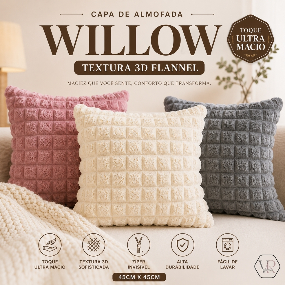 Kit 2 Capas de Almofadas Plush 45x45cm Super Macias 320gm2 Luxo Decorativa Sala Quarto