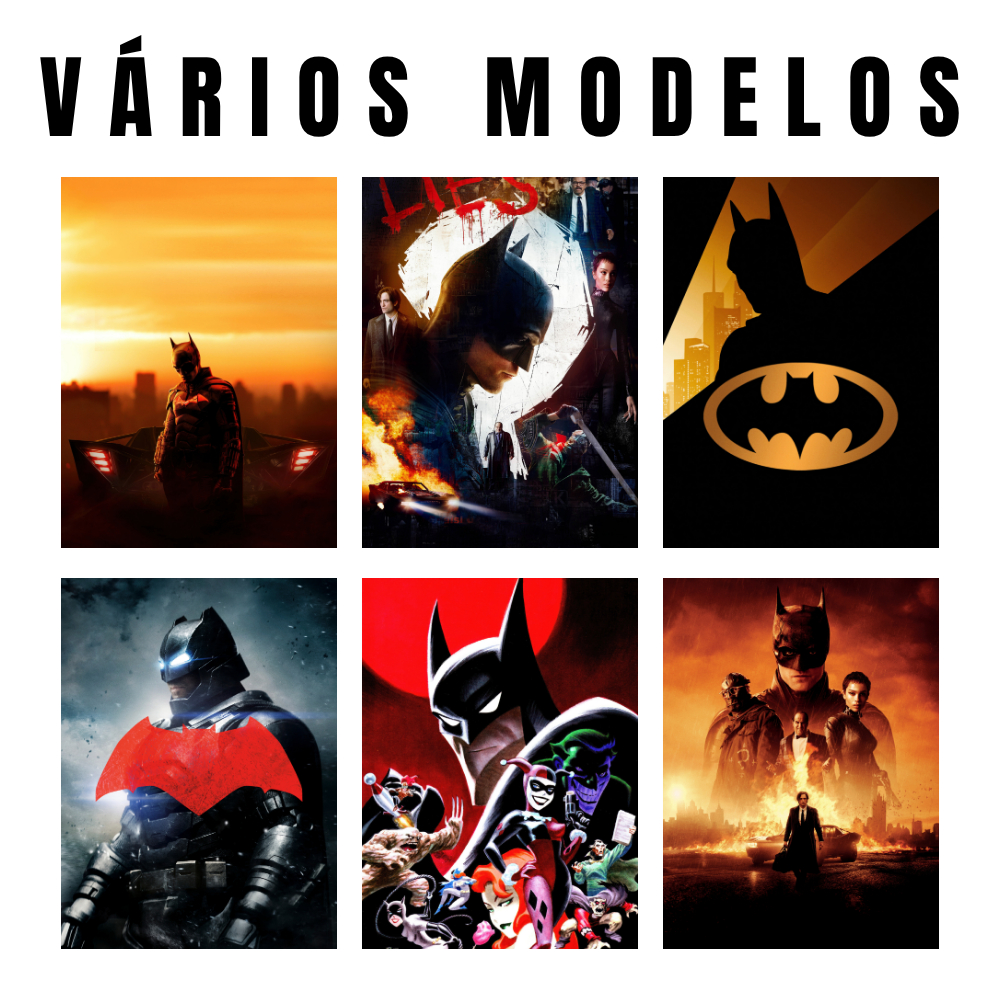 Placa Decorativa MDF Batman Quadro DC Comics Decoração Geek Sala Quarto Escritório