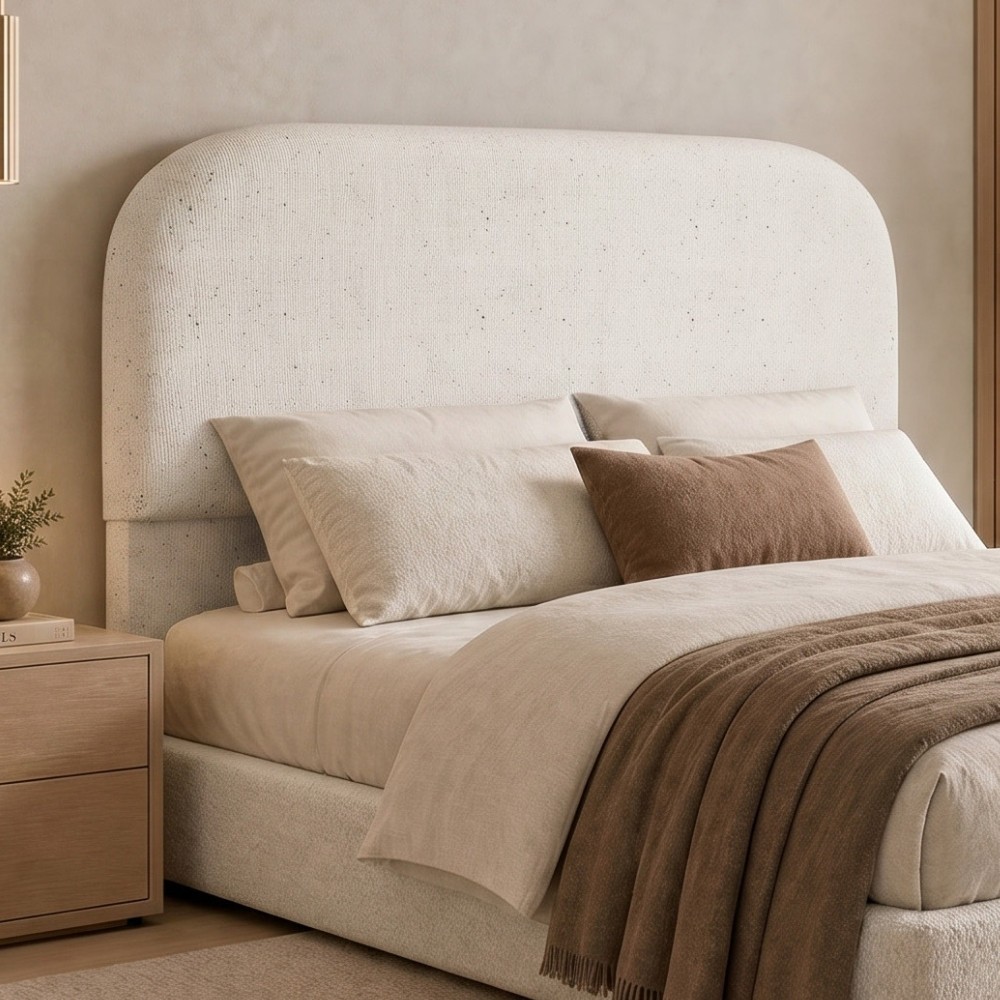Cabeceira Cama Box Queen 160cm Orgânica Lanna W01 Linho Cru - Lyam Decor