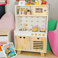 Cozinha Infantil Petit Madeira com Livro Educativo