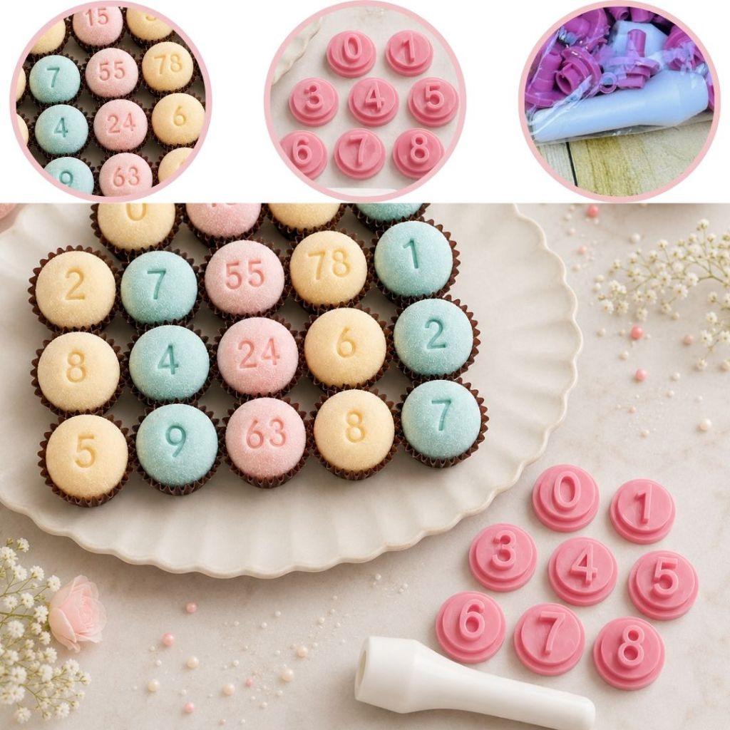 KIT CARIMBO NUMEROS PARA BRIGADEIRO MARCADOR BLUE STAR DESENHO PARA DOCINHO MASSA CHOCOLATE DOCE E OFF// (CHOCO)