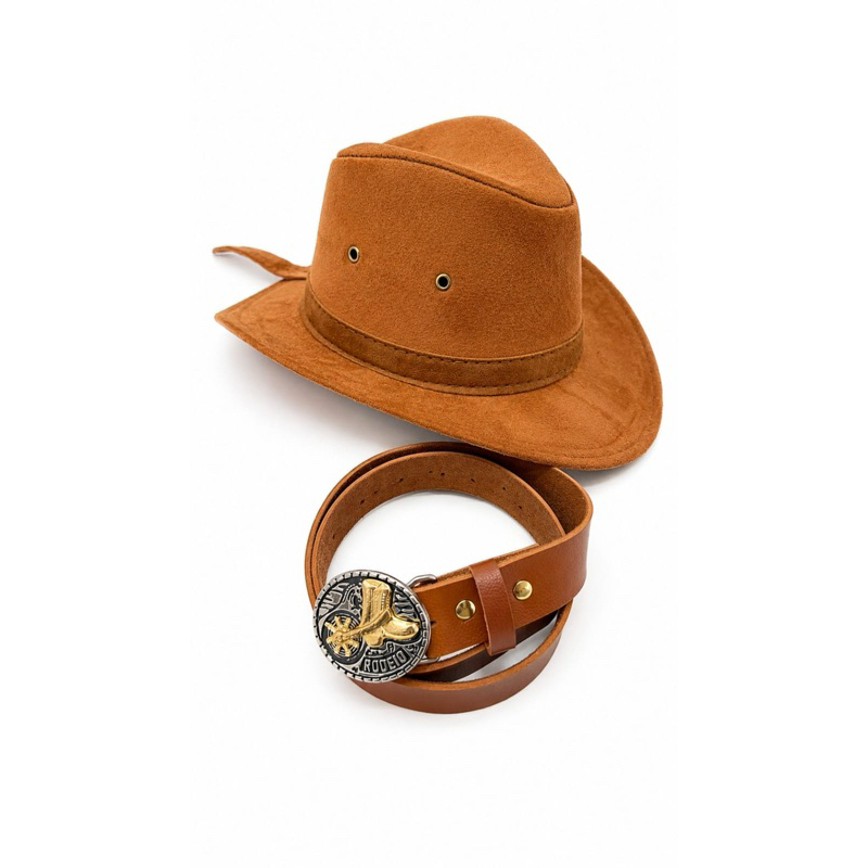 Krica Kids - Kit Chapéu E Cinto Infantil Unissex Country Cowboy