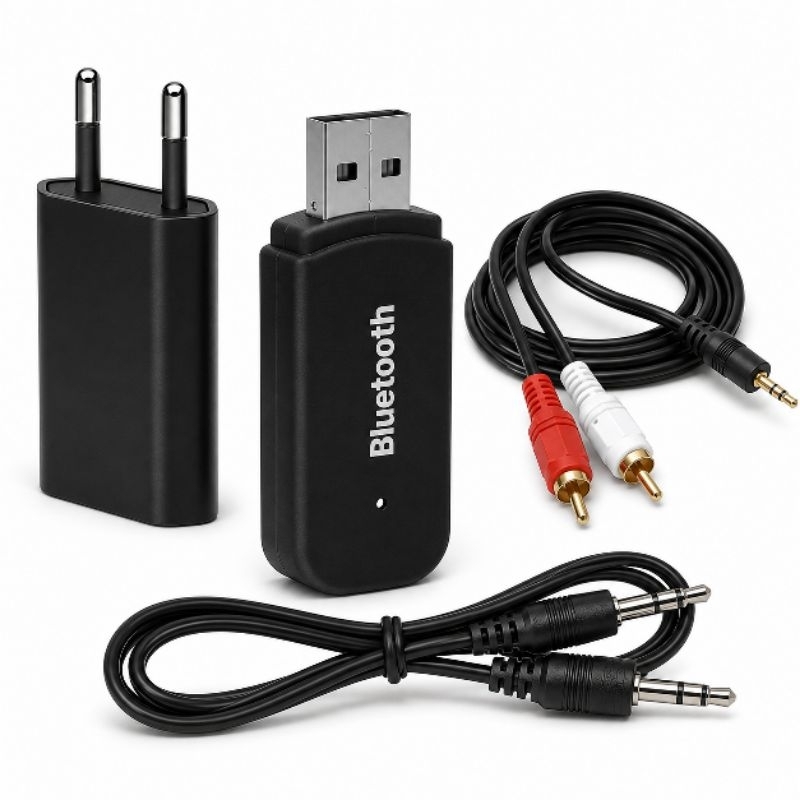 Receptor Bluetooth Usb Áudio Estéreo Rca P2 Kit + Carregador