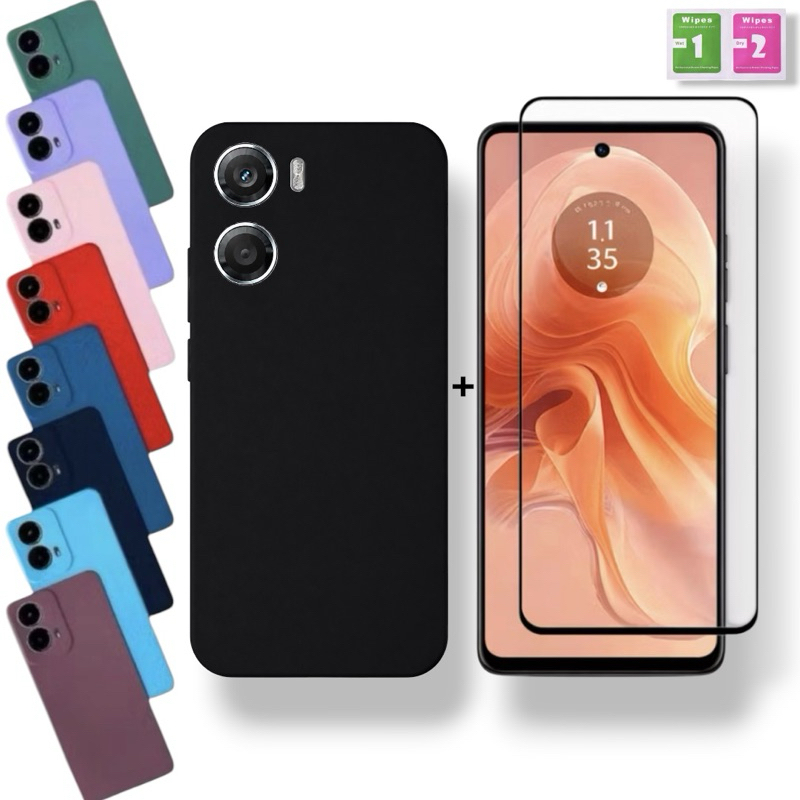 Capa + Película Moto G06 Capinha Aveludada Anti Impacto Motorola Proteção Premium