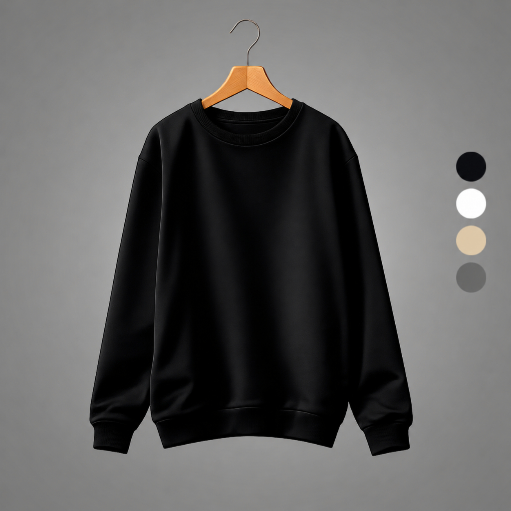 Moletom Gola Redonda Blusa De Frio Básico Careca Casaco  Flanelado Unissex Liso Algodão Envio Imediato - WK WORLD