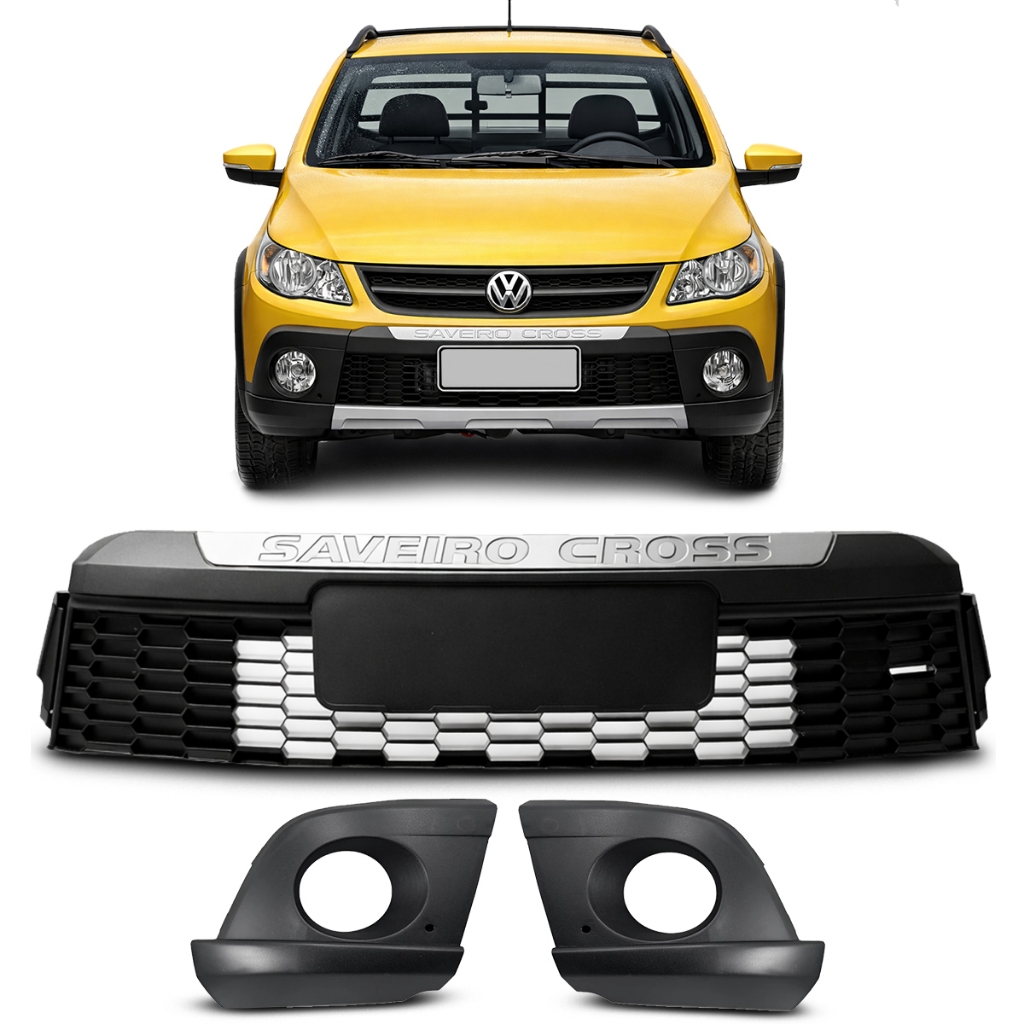 Kit Grade Parachoque Dianteiro Saveiro Cross G5 2010 a 2013 Preto