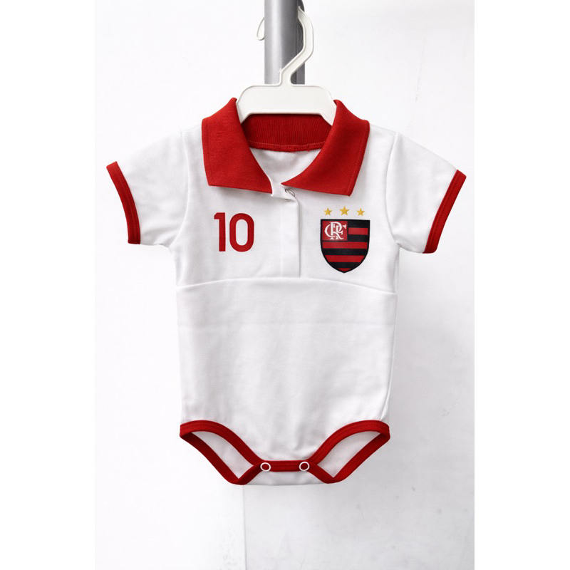 Body Bebê Time Futebol-FL  Recém Nascido 0 a 3 Meses Manga Curta Roupa de Bebê Futebol Algodão