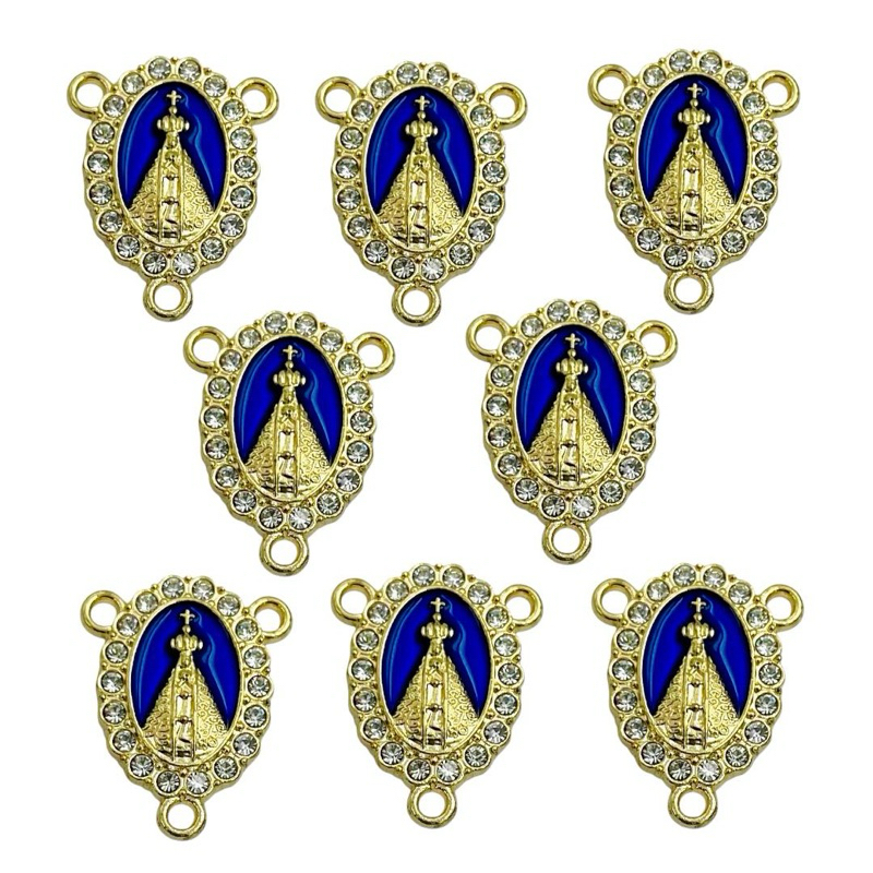 10 Entremeios NSA Aparecida c/ Strass para Terços e Dezeninhas