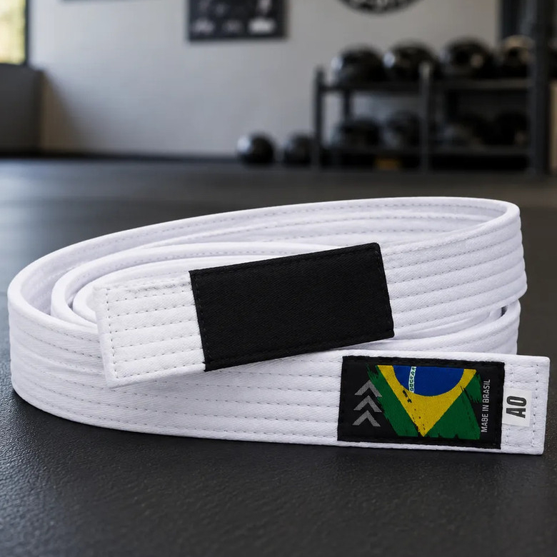Faixa Jiu Jitsu Branca 100% Algodão Reforçada Profissional  6 Costuras Ponta Graduação Treino Competição Infantil Adulto
