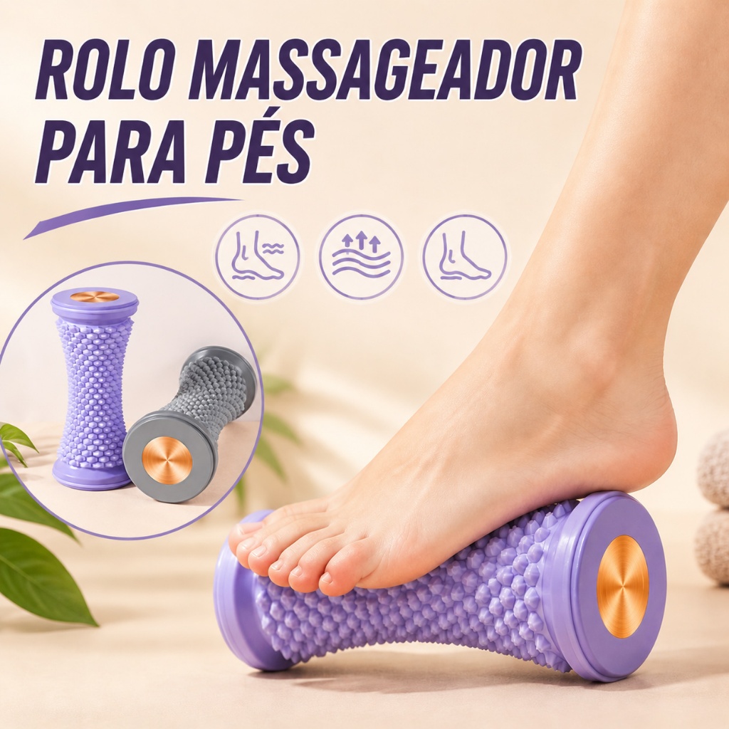 2 Rolo massageador para pés e corpo–alivia fáscia plantar e tensões musculares. Ótimo pós-treino e para uso diário em ca