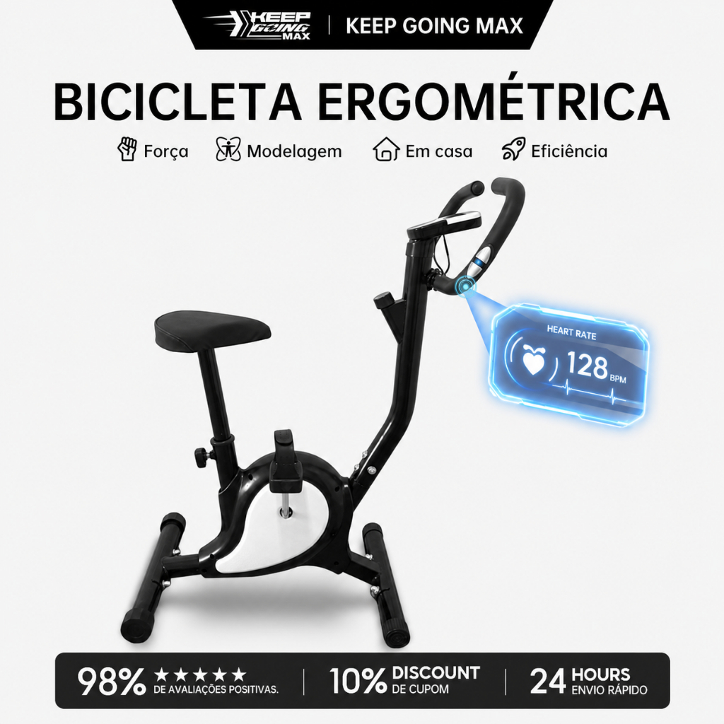 Keep Bicicleta Ergométrica 2026 – Modelo Novo para Casa, Spinning com monitoramento de frequência cardíaca