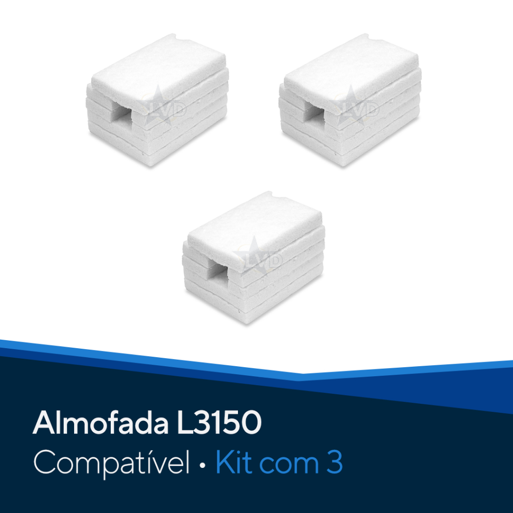 Kit 3 Feltros Almofada Absorver Esponja para Epson L3110 L3150 L3250 L3160 L5190 L5290 (Fast)